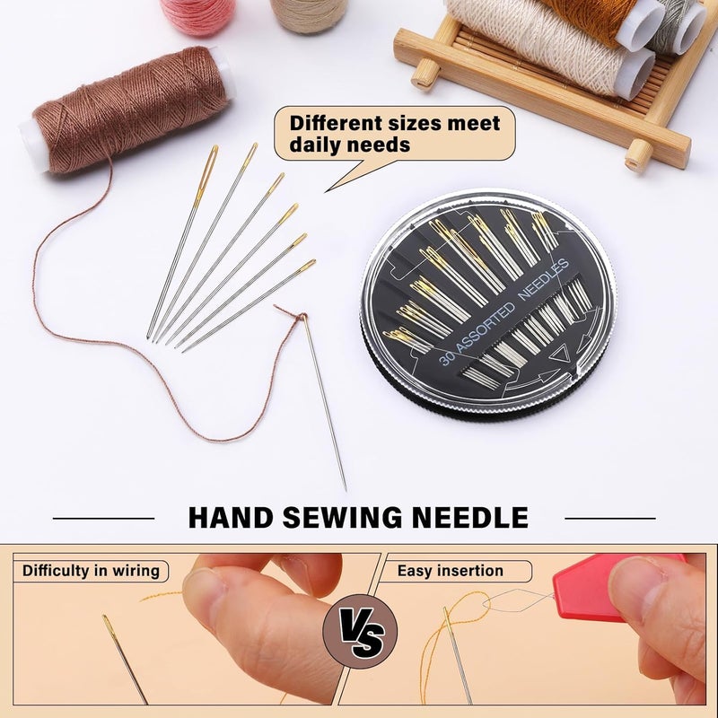 Ftyiwu 30 Pack Hand Sewing Needles, Assorted Embroidery Needles Kit, 6 Sizes Large Eye Sewing Needles with Threaders for DIY Craft Projects, Handsewing, Sewing Repair - Image 5